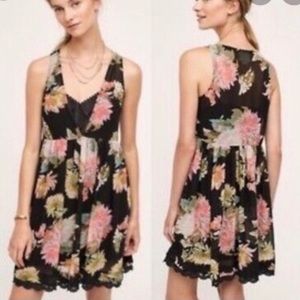 Anthropologie/Maeve - Floral Violeta Babydoll Dress w/ Slip Liner, Small